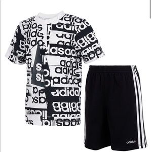 Adidas Baby Boys 2-Pc. Cotton Printed Shirt & Shorts Set